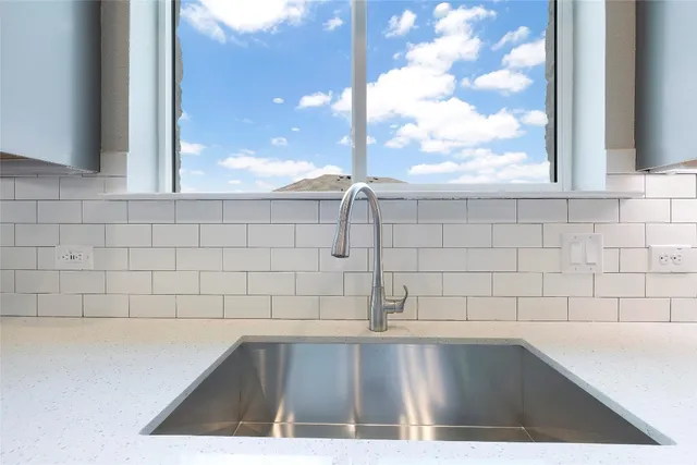 a view of a bathtub in a bathroom