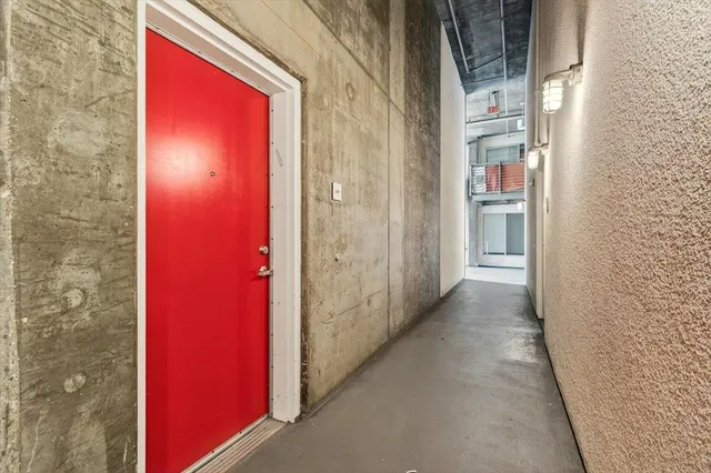 a view of an outdoor space with a balcony