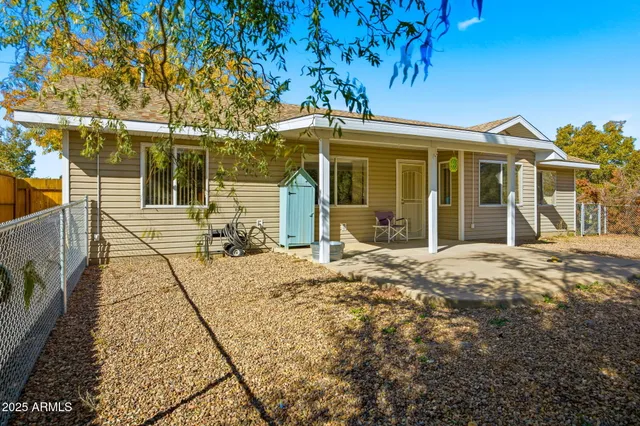a view of a house with a patio