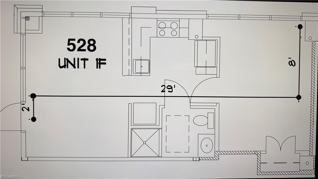 528 South Josephine Boyd Street, Unit 1F Greensboro, NC 27403 - Photo 14 of 14 Floor Plan 1F