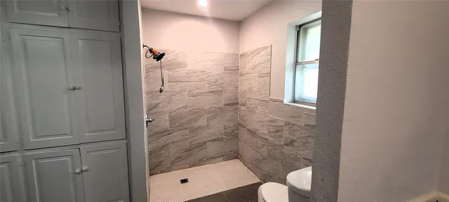 a bathroom with a shower