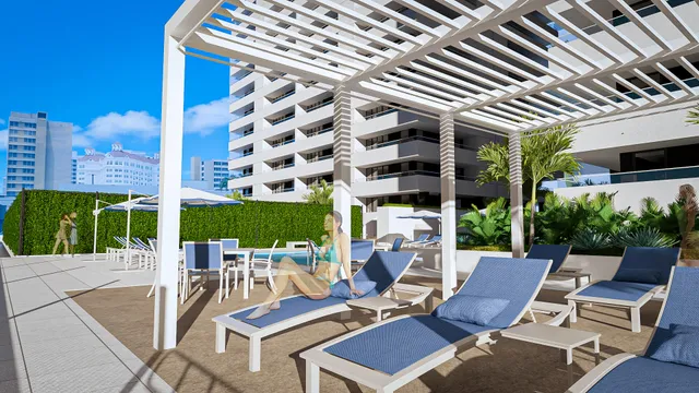 a view of an outdoor space with seating area