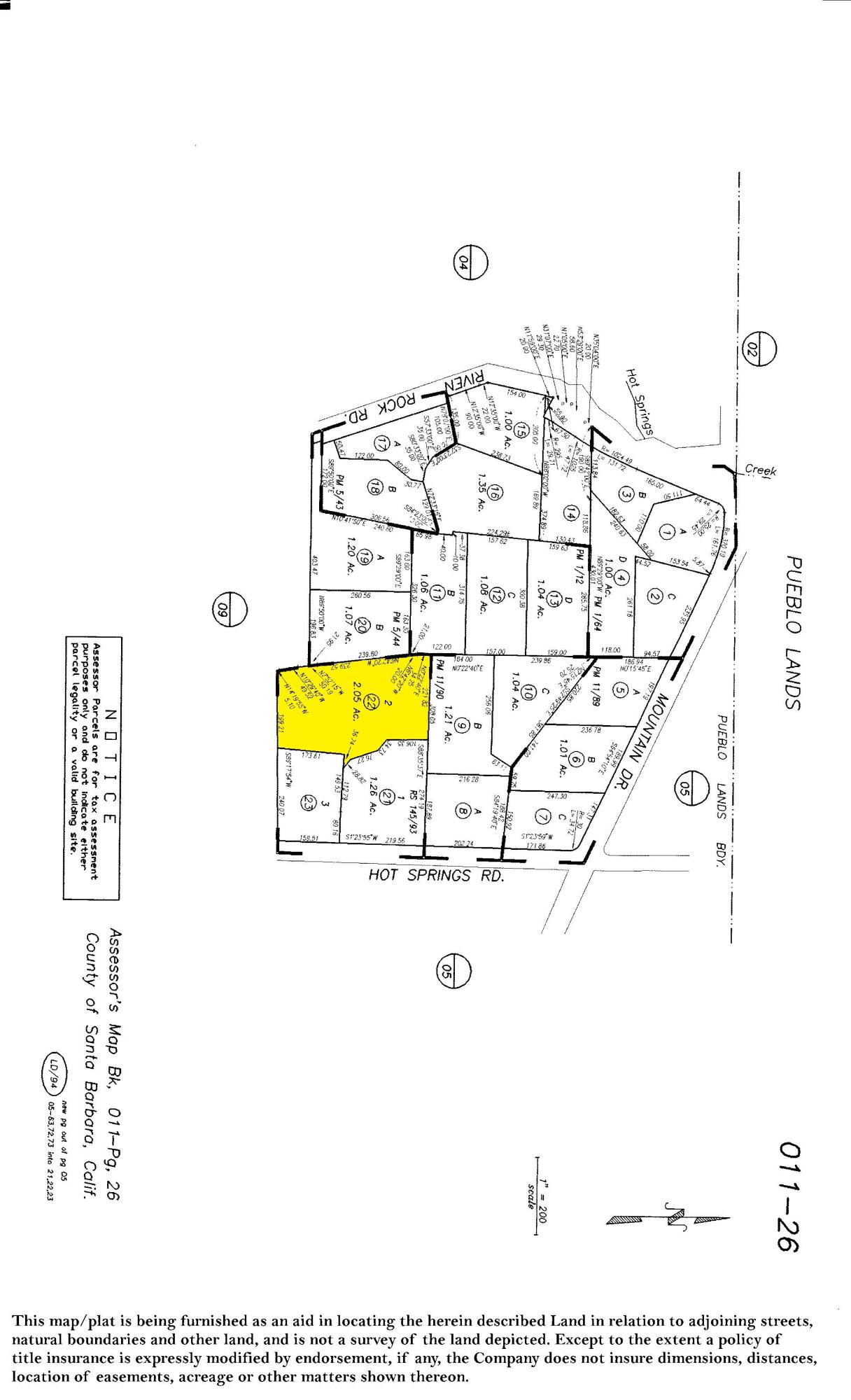 815 Hot Springs Road Montecito, CA 93108 - Photo 31 of 31 Plat Map