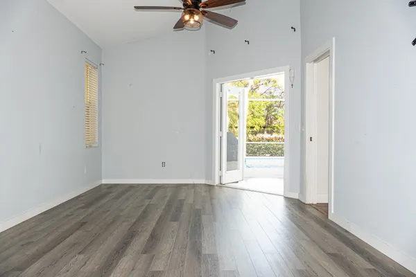 a view of hallway with washer and dryer