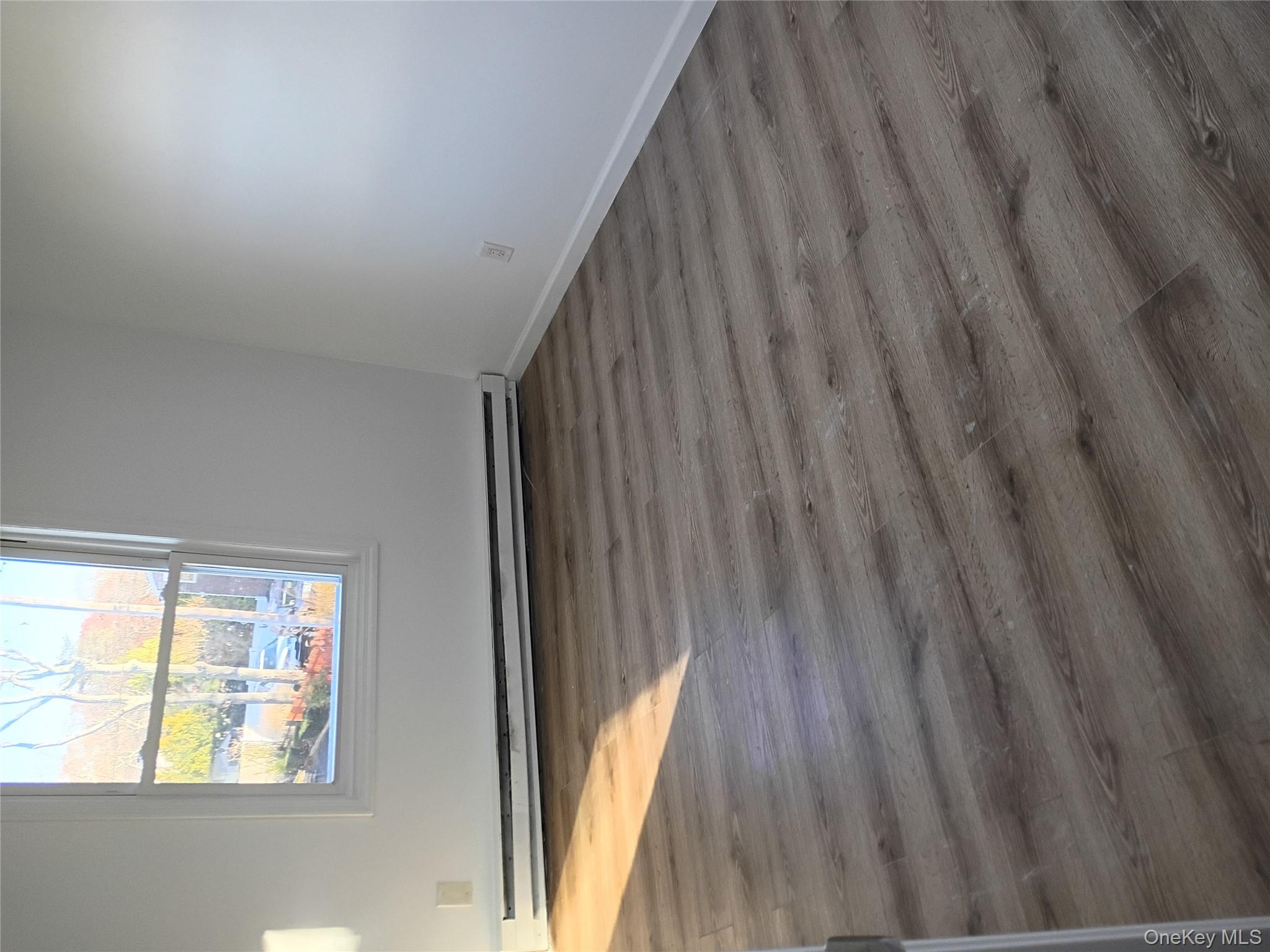 67 Albany Avenue, Unit A&B Flanders, NY 11901 - Photo 14 of 24 Unfurnished room with wood finished floors and a baseboard radiator