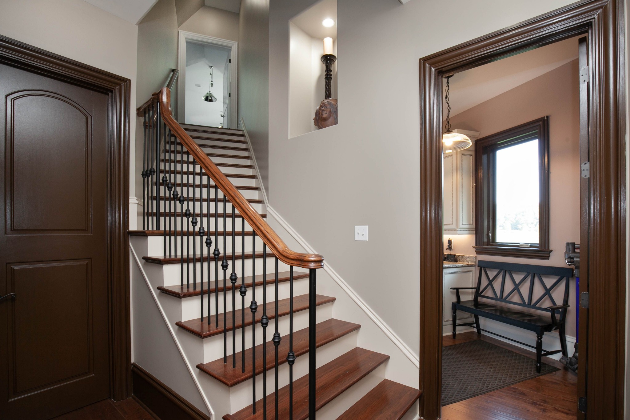 3747 Armstrong Road Springfield, TN 37172 - Photo 20 of 50 a view of a hallway with wooden floor and staircase