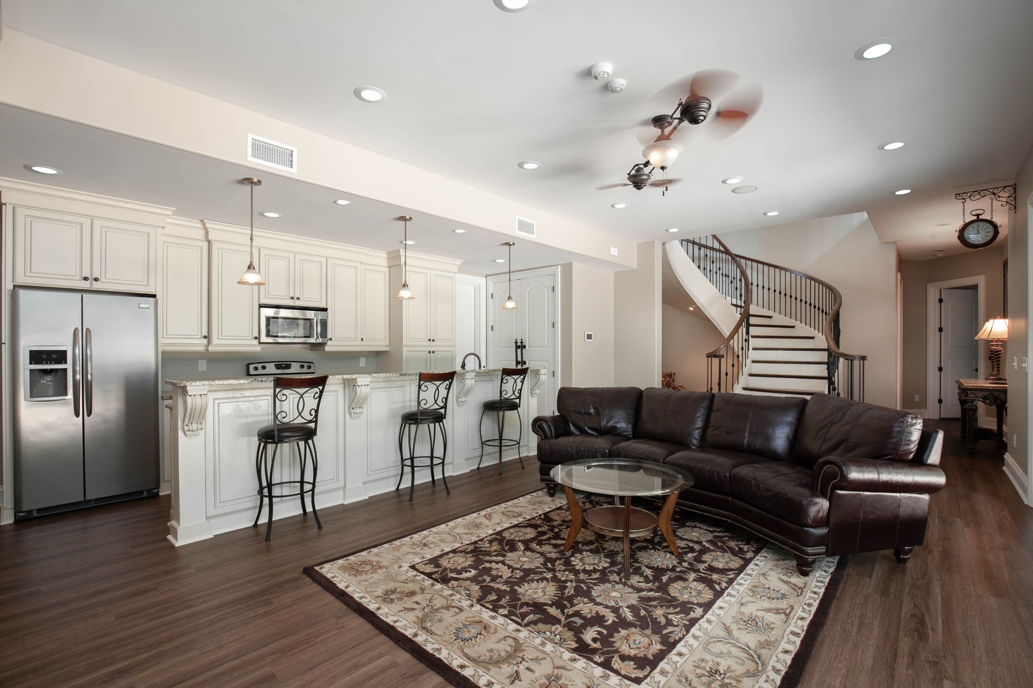 3747 Armstrong Road Springfield, TN 37172 - Photo 38 of 50 a living room with stainless steel appliances furniture or kitchen view and a wooden floor