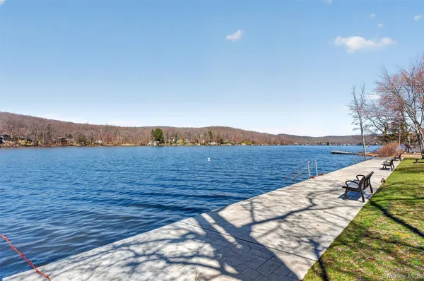 a view of lake and mountain