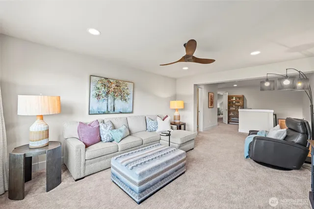 a living room with furniture