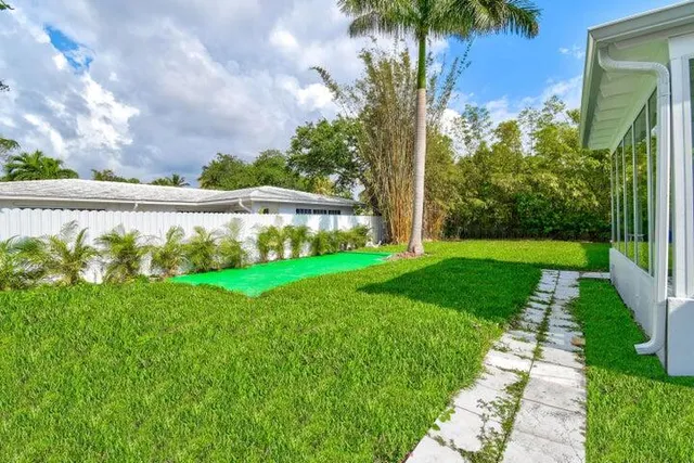 a view of lake from a yard