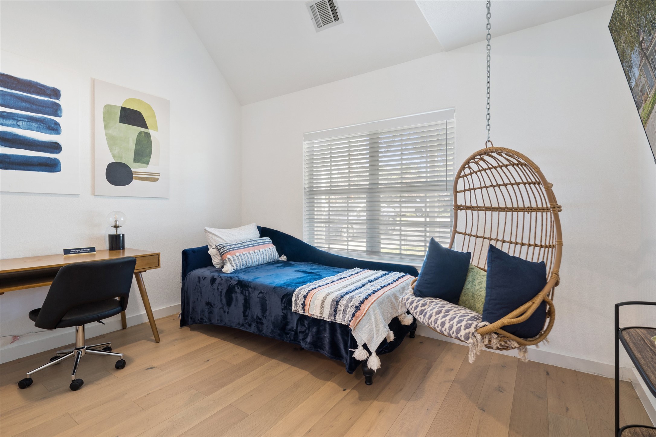 2012 Indian Creek Road Austin, TX 78734 - Photo 18 of 28 a bedroom with a bed chair and a window