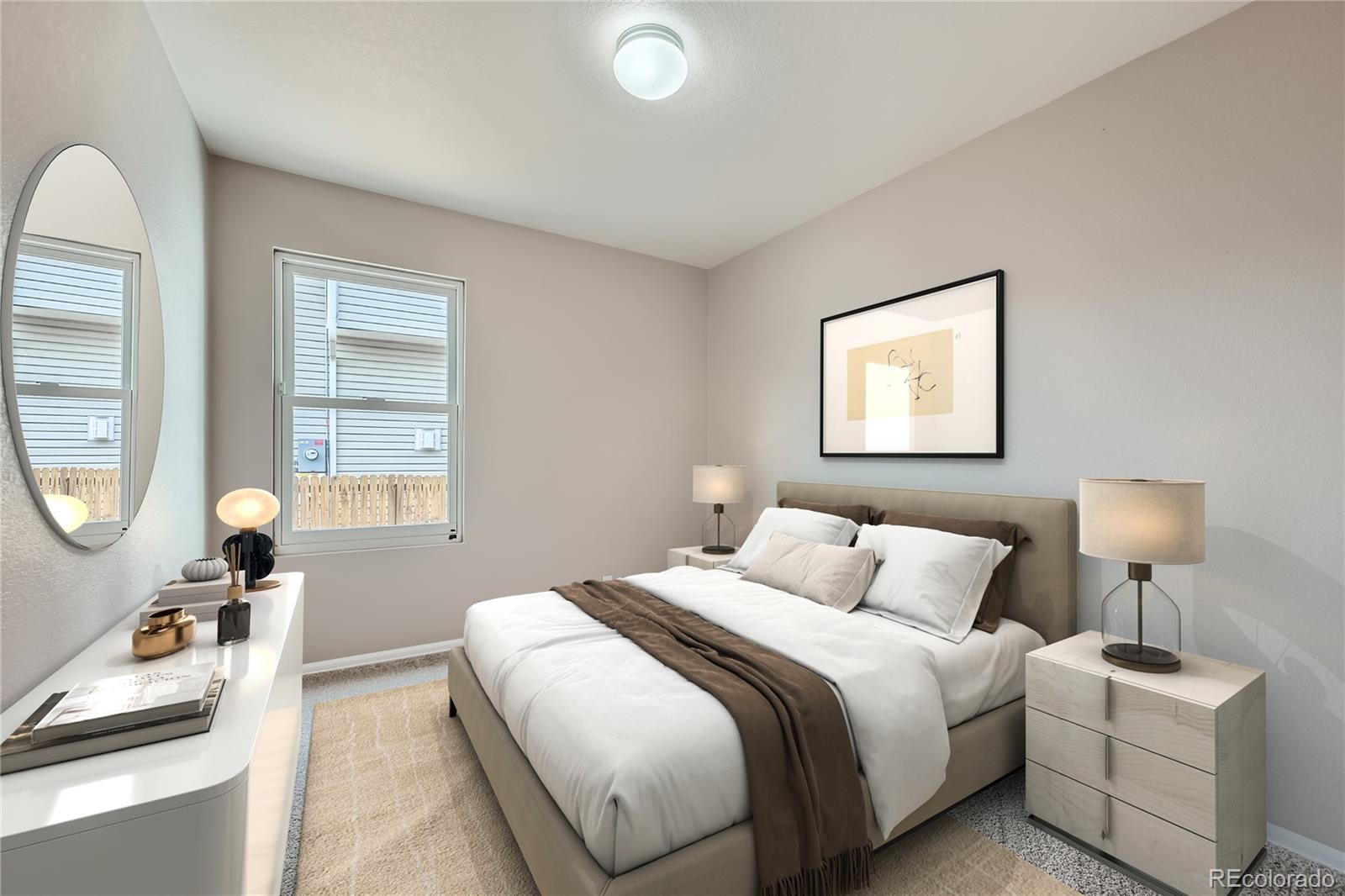 4296 Clover Lane Brighton, CO 80601 - Photo 22 of 35 a bedroom with a bed and a lamp next to a window