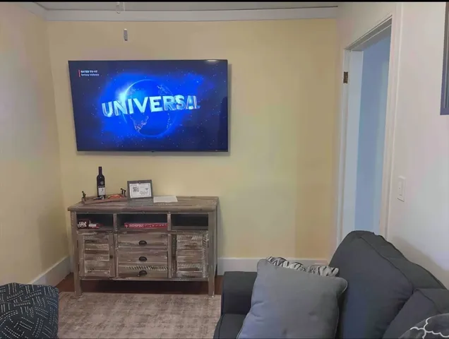 a view of a bedroom with a small space