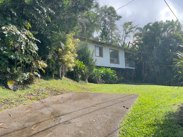 a view of back yard of the house