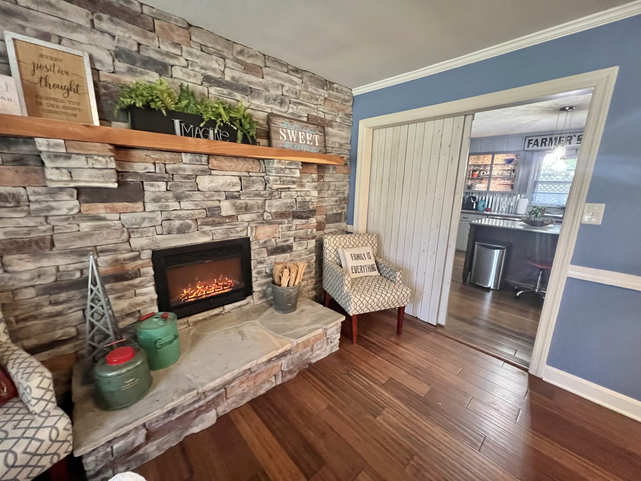 3565 Cedar Grove Road Lebanon, TN 37087 - Photo 3 of 64 another view of fireplace. door on right leads to kitchen