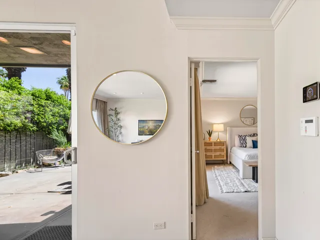 view of living room and a bathroom