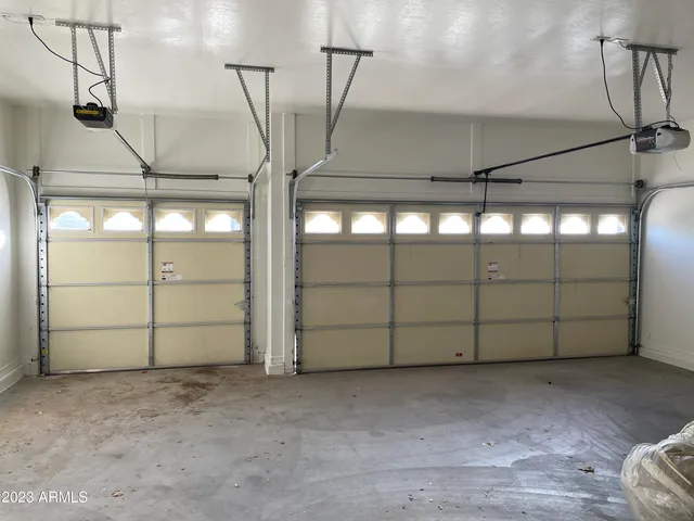 a view of a garage