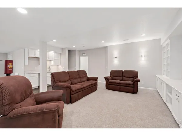 a living room with furniture and a couch
