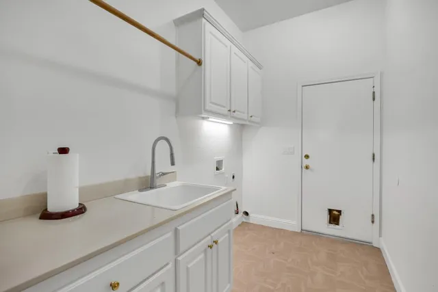 an aerial view of balcony and yard