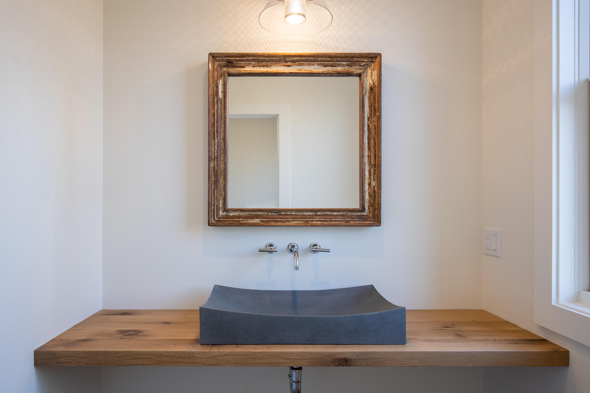 25 Luce Farm Road West Tisbury, MA 02568 - Photo 13 of 26 a bathroom with a sink and a mirror