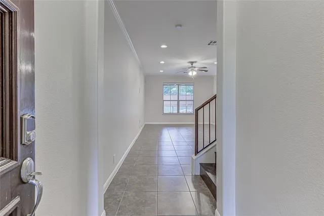 a view of gallery with stairs