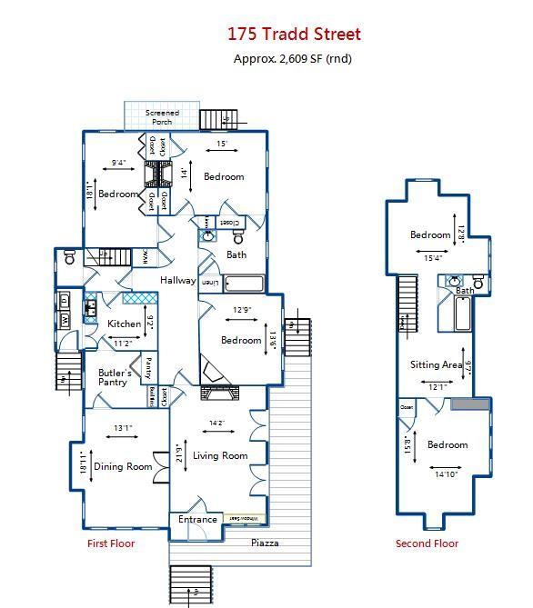 175 Tradd Street Charleston, SC 29401 - Photo 9 of 9 Floor Plan