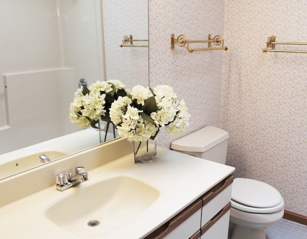 234 Davis Road Bedford, MA 01730 - Photo 17 of 34 a bathroom with a sink a toilet and a mirror