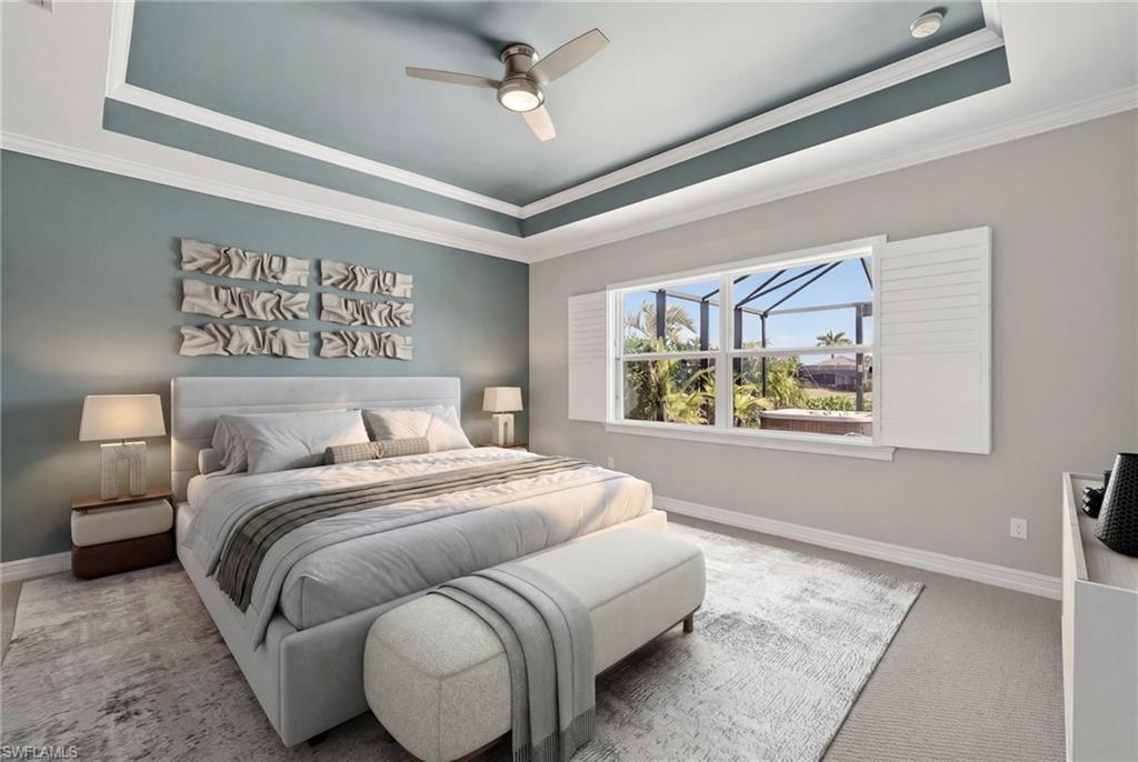 14748 Windward Lane Naples, FL 34114 - Photo 22 of 50 a bedroom with a bed and a painting on the wall