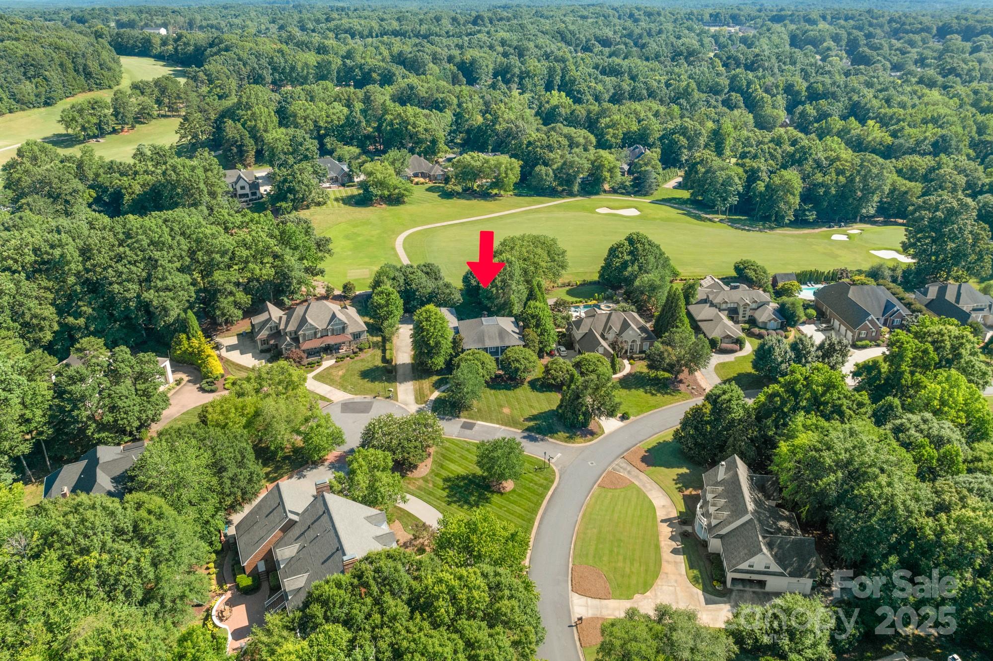 200 Galey Ridge Cramerton, NC 28032 - Photo 47 of 48 an aerial view of a house with a yard and large trees