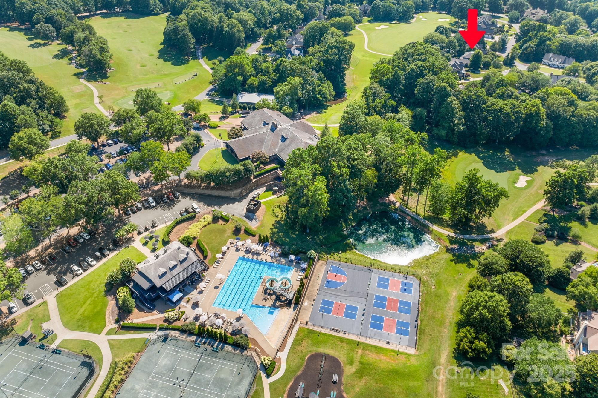 200 Galey Ridge Cramerton, NC 28032 - Photo 48 of 48 an aerial view of residential house with outdoor space and swimming pool