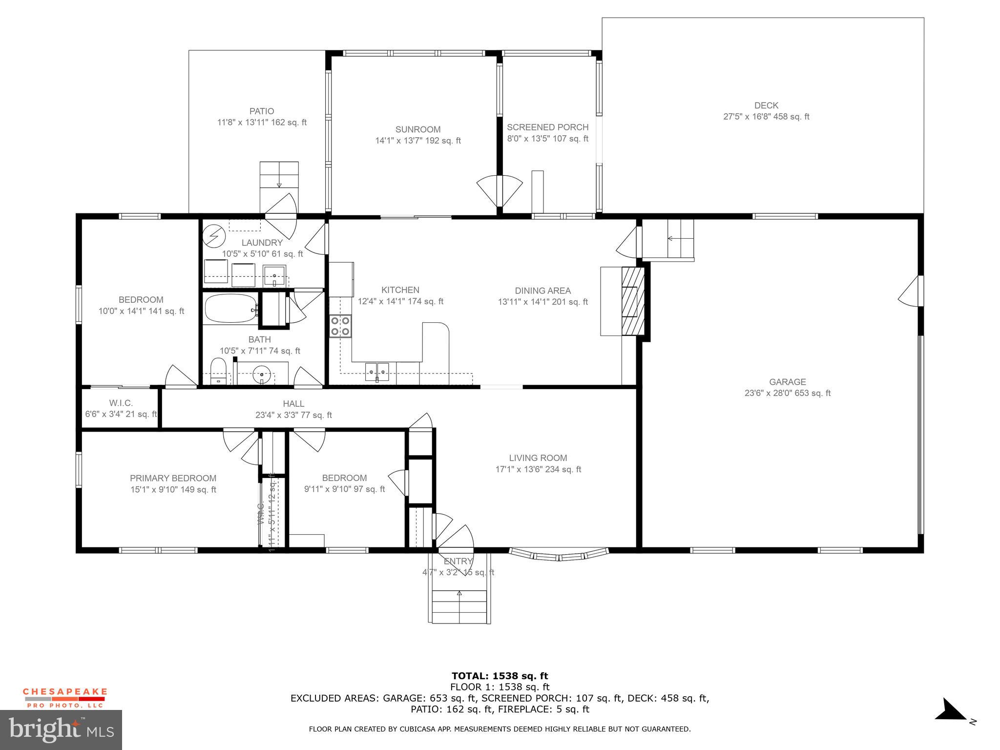 5418 Whitehall Road Cambridge, MD 21613 - Photo 11 of 11 Floorplan---one level living