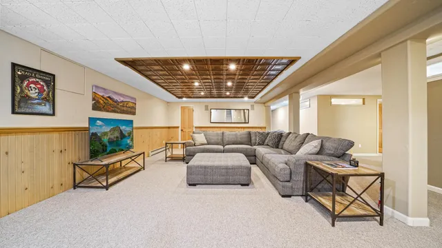 a living room with furniture