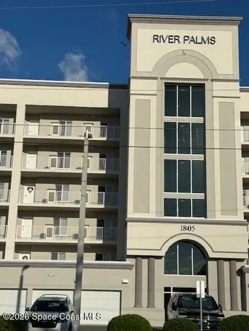 a front view of a building with a window