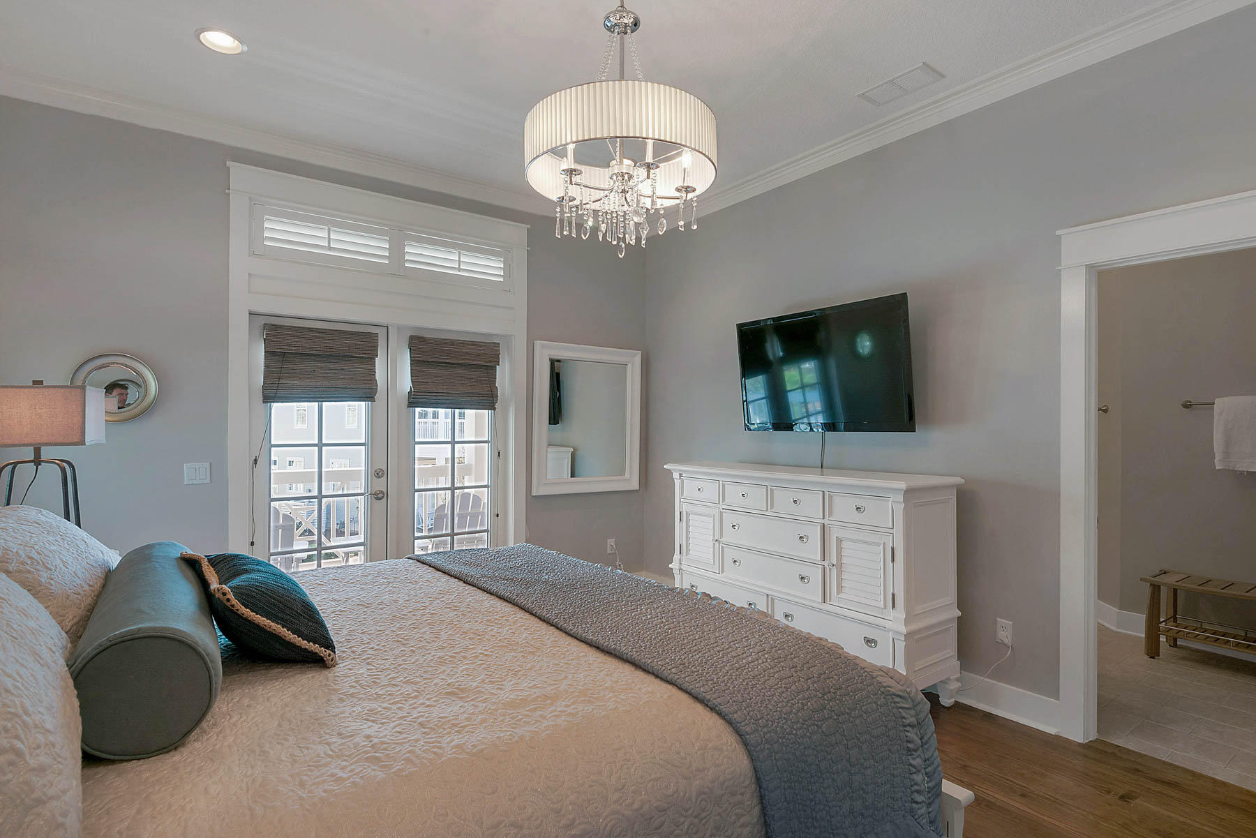 379 East Royal Fern Way Santa Rosa Beach, FL 32459 - Photo 36 of 53 a bedroom with a bed and a flat screen tv