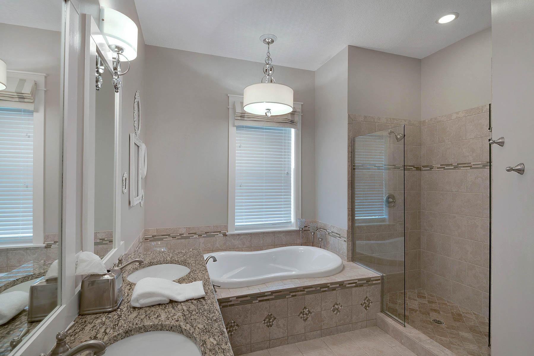 379 East Royal Fern Way Santa Rosa Beach, FL 32459 - Photo 40 of 53 a spacious bathroom with a granite countertop sink a toilet and shower