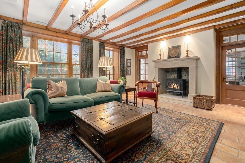 14 Old Orchard Road Newton, MA 02467 - Photo 18 of 34 a living room with furniture and a fireplace