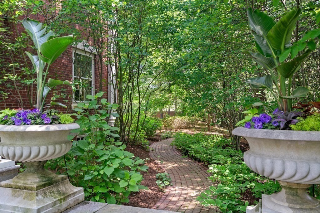 14 Old Orchard Road Newton, MA 02467 - Photo 34 of 34 a view of a garden with a fountain