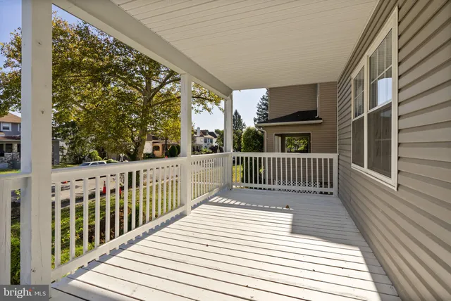 a view of a wooden roof deck