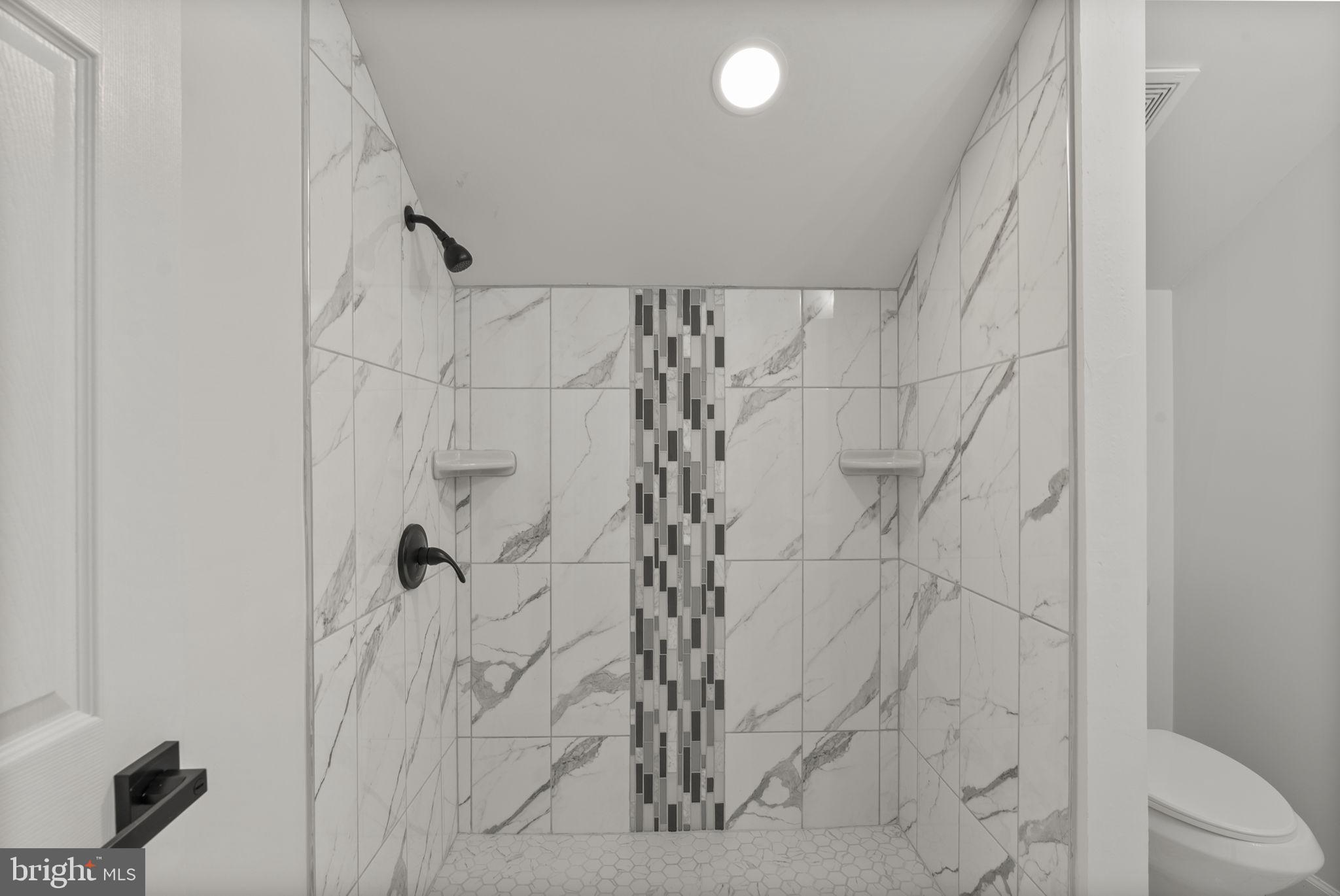 3417 Springdale Avenue Baltimore, MD 21216 - Photo 52 of 60 a bathroom with a shower and a toilet