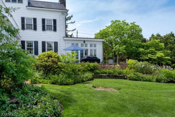 a building view with a garden space