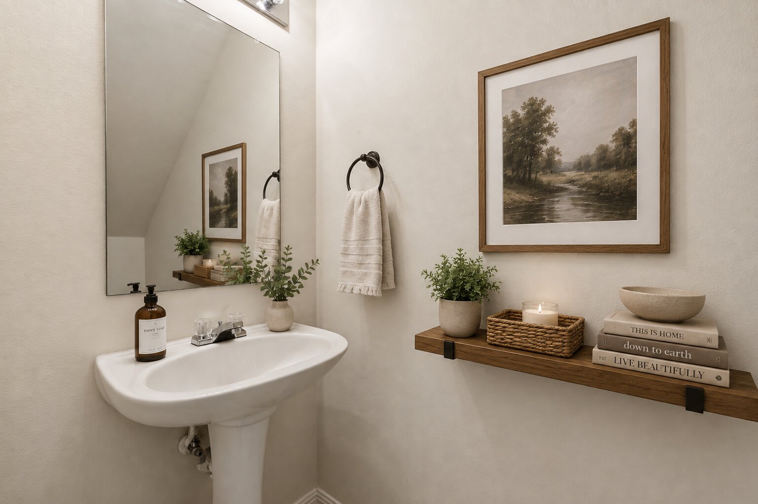 36 Deer Ridge Road Wimberley, TX 78676 - Photo 14 of 34 The half bath for guests is located downstairs. This photo has been virtually staged.