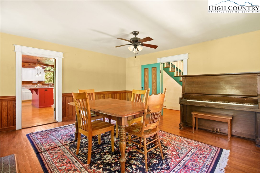 2166 George Hayes Road Boone, NC 28607 - Photo 19 of 50 a living room with dining room and wooden floor