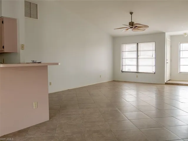 a view of a livingroom with a window