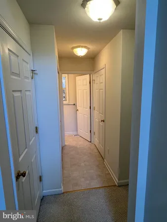 wooden view of a hallway with wooden shelves