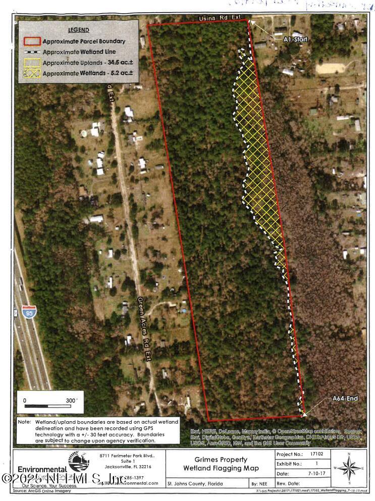 2989 Usina Road St. Augustine, FL 32084 - Photo 2 of 9 40acrewetlandsmap