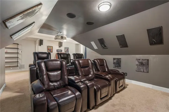 a projector room with furniture