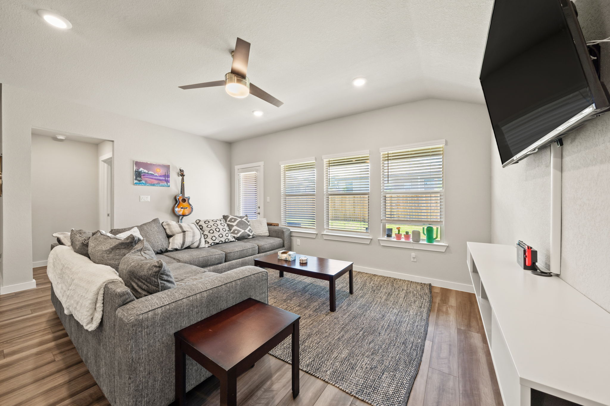 1117 Tipton Street Georgetown, TX 78633 - Photo 12 of 40 Vaulted ceiling featuring a ceiling fan with integrated lighting