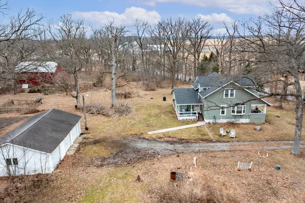 a view of an ocean and a yard
