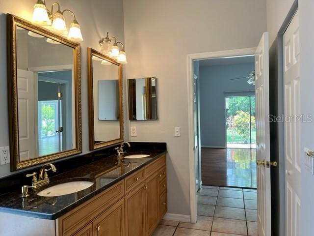 405 Arlington Avenue East Oldsmar, FL 34677 - Photo 12 of 21 a bathroom with a double vanity sink and a mirror
