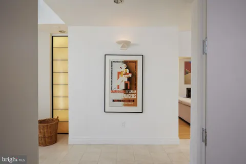 a picture of a hallway with front door
